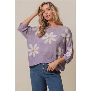 ✨NWT BiBi‎ Floral Pattern Slit Sweater